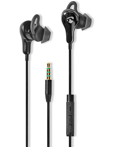 Nedis HPWD8000BK hoofdtelefoon/headset Bedraad In-ear Oproepen/muziek Zwart