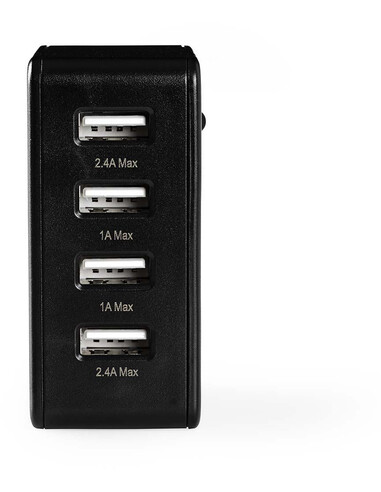 Nedis WCHAU481ABK oplader voor mobiele apparatuur Universeel Zwart USB Binnen