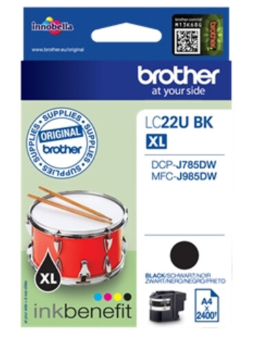 Brother LC-22UBK inktcartridge Origineel Hoog (XL) rendement Zwart