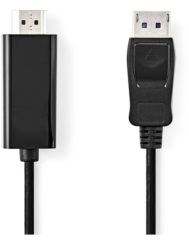 Nedis CCGL37100BK20 video kabel adapter 2 m HDMI Type A (Standaard) DisplayPort Zwart