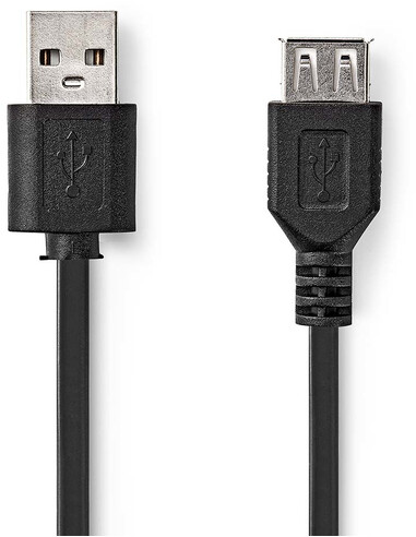 Nedis CCGL60010BK10 USB-kabel 1 m USB 2.0 USB A Zwart