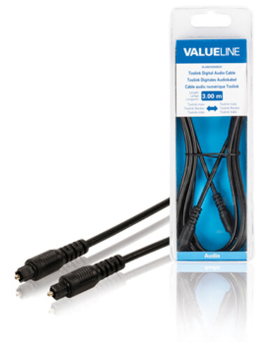 Valueline Toslink, 3m audio kabel Zwart