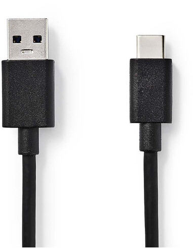 Nedis CCGB61600BK10 USB-kabel 1 m USB 3.2 Gen 1 (3.1 Gen 1) USB C USB A Zwart