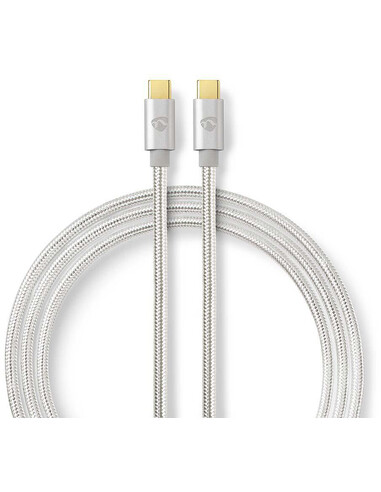 Nedis CCTB64700AL10 USB-kabel 1 m USB 3.2 Gen 1 (3.1 Gen 1) USB C Aluminium