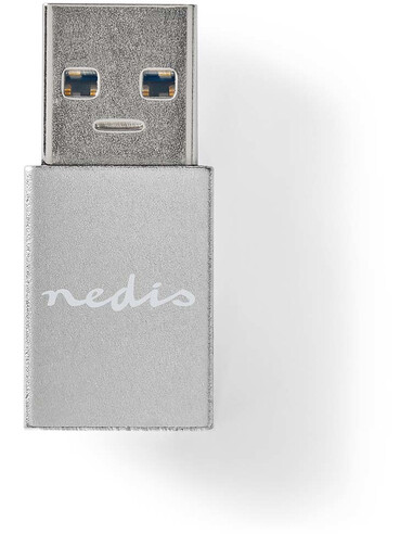 Nedis CCGP60925GY tussenstuk voor kabels USB A USB C Grijs