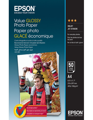 Epson Value Glossy Photo Paper - A4 - 50 Vellen