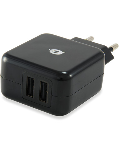 Conceptronic CUSBPWR2A USB Tablet Charger 2A - Power adapter black - 2 Output Connector(s)