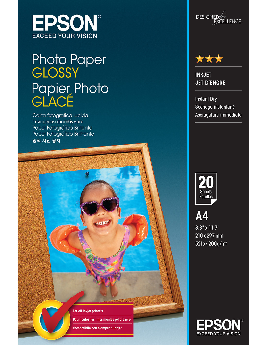 uitlaat element lade EPSON S042538 Photo paper glossy 200gm2 A4 20 sheets 1-pack